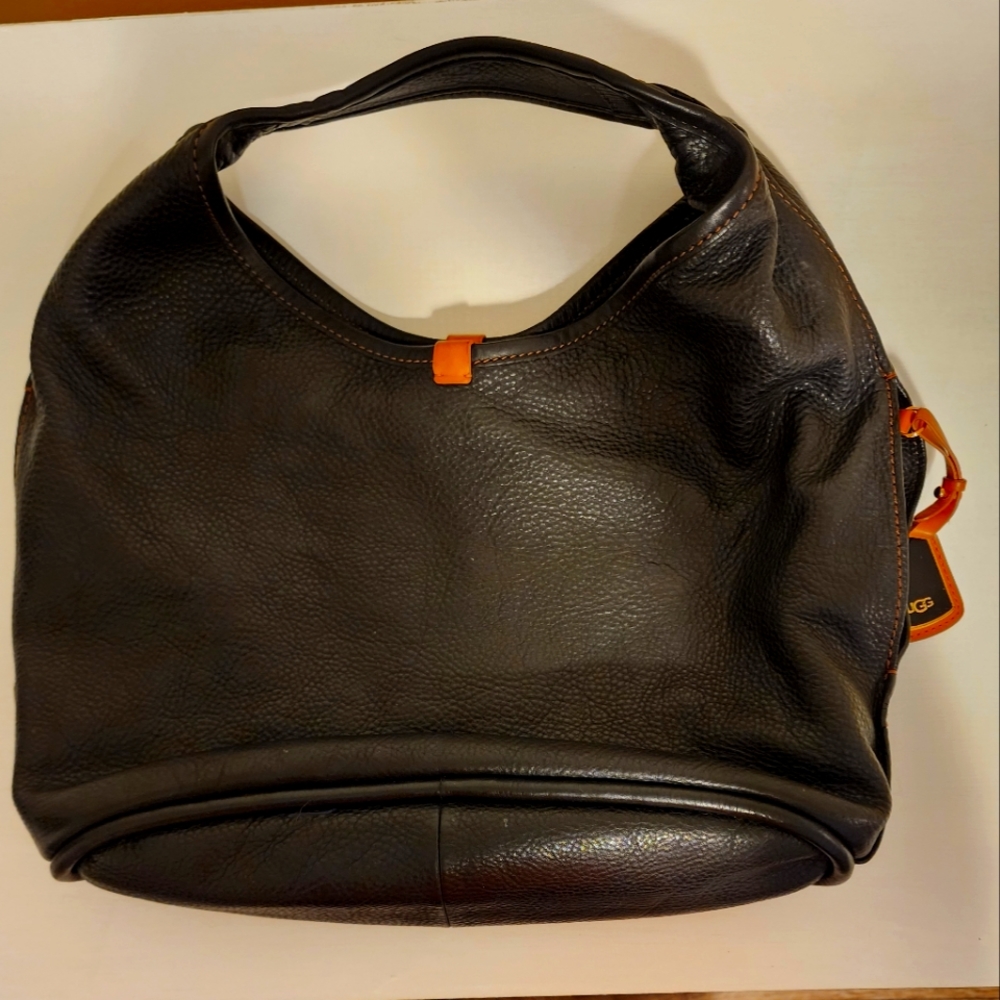 Ugg hobo bag purse shoulder black pebble leather